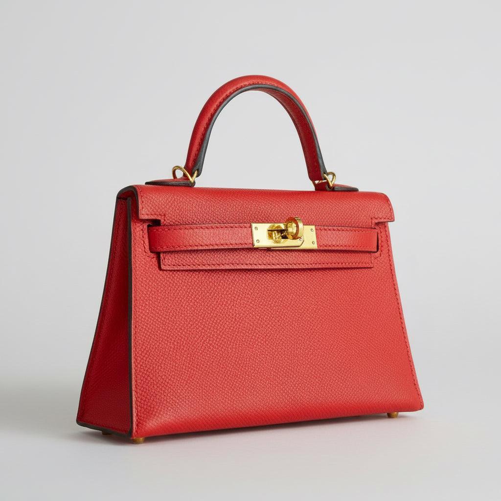 Hermès Mini Kelly II Sellier Rouge Tomate Epsom Gold Hardware