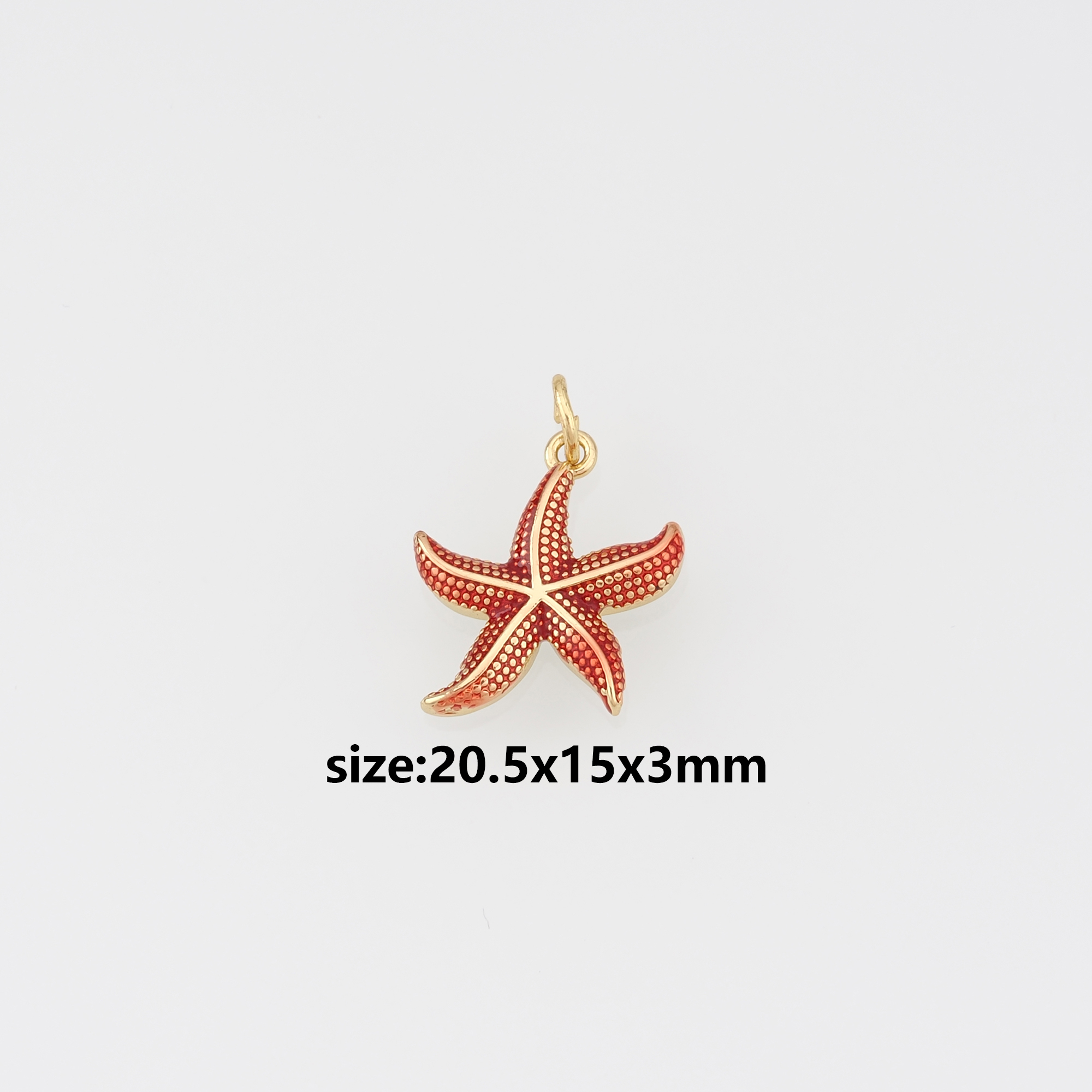 18K Gold Filled Starfish Pendant,Enamel Starfish Charm Earrings Necklace for DIY Jewelry Making Supply