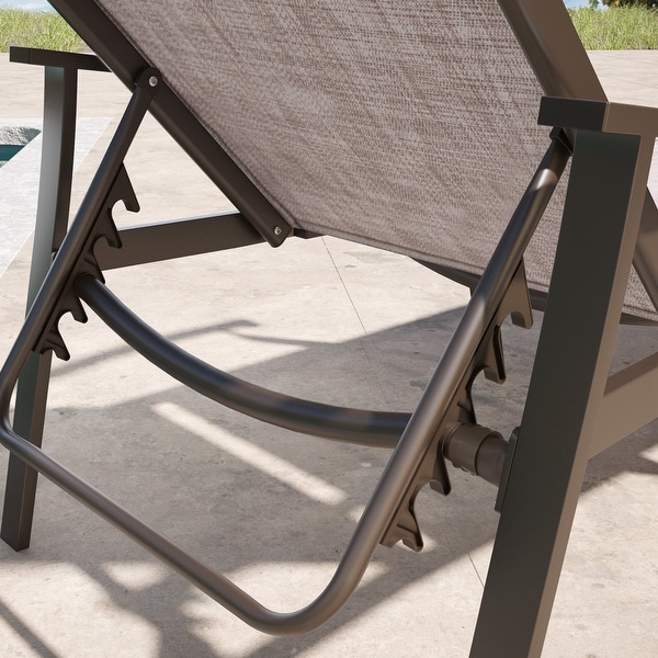 Pellebant 2PCS Patio Aluminum Adjustable Chaise Lounge Chair