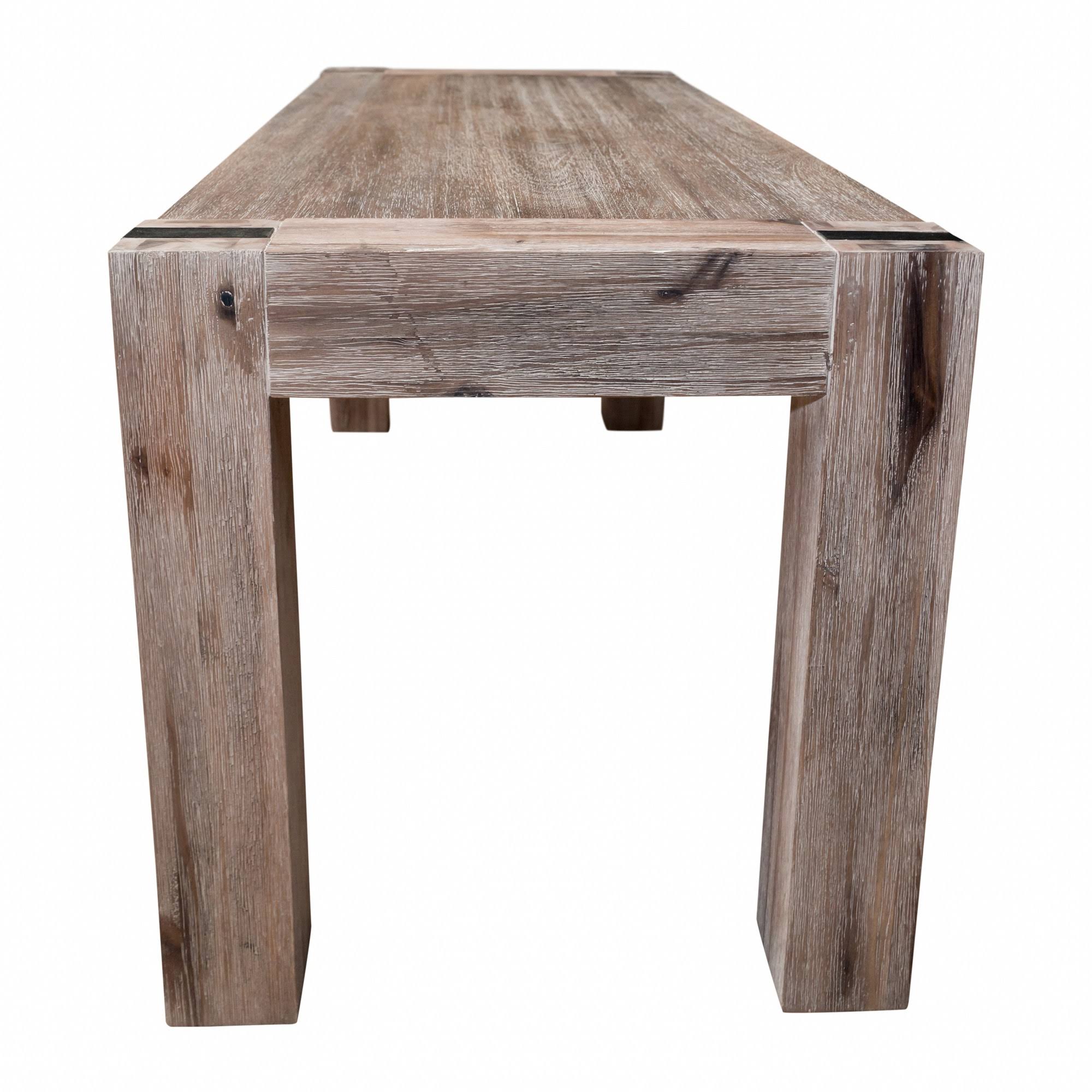 Woodstock Acacia Wood with Metal Inset 40x22 Bench, Brushed Driftwood