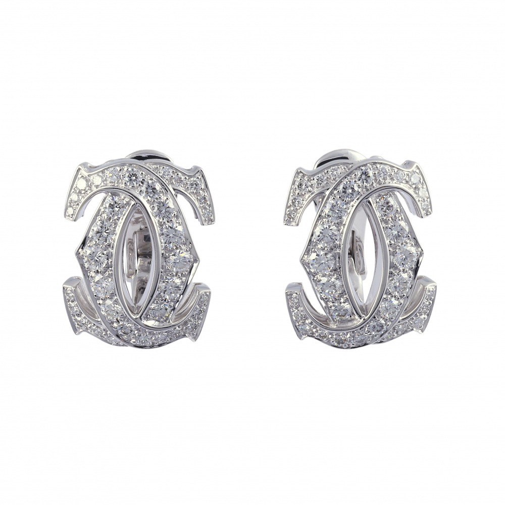Cartier Penelope K18WG White Gold Earrings Diamond