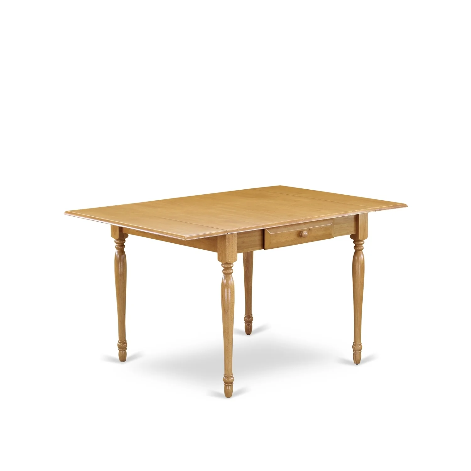 HomeStock Bohemian Bliss 5 Pieces Modern Dining Table Set - Strong Drop Leaf Solid Wood Dining Table And 4 Real Wood Seat Dining Room Chairs, Oak Finish