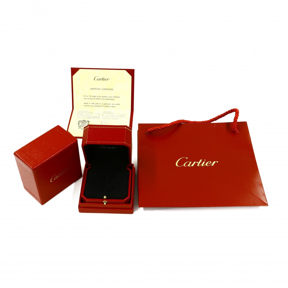 Cartier Double Heart Diamond Earrings 18K White Gold