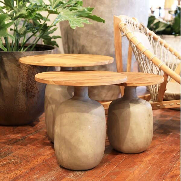 Egaleo End Table,Natural/Gray