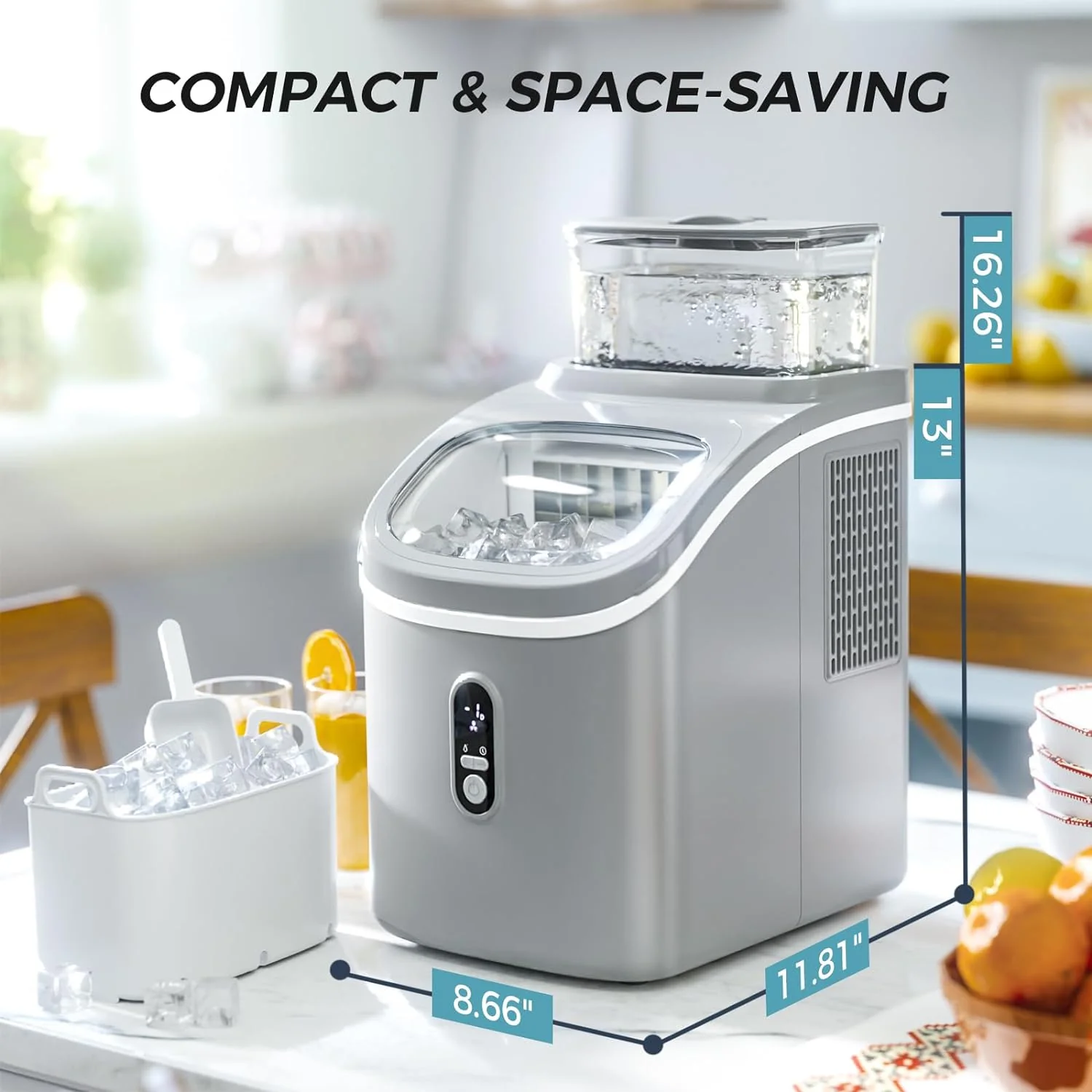 Kismile Ice Maker Countertop, Portable Ice Cube Maker Machine Z5813AF