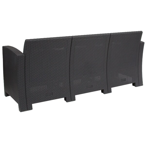Faux Rattan Sofa with AllWeather Cushions