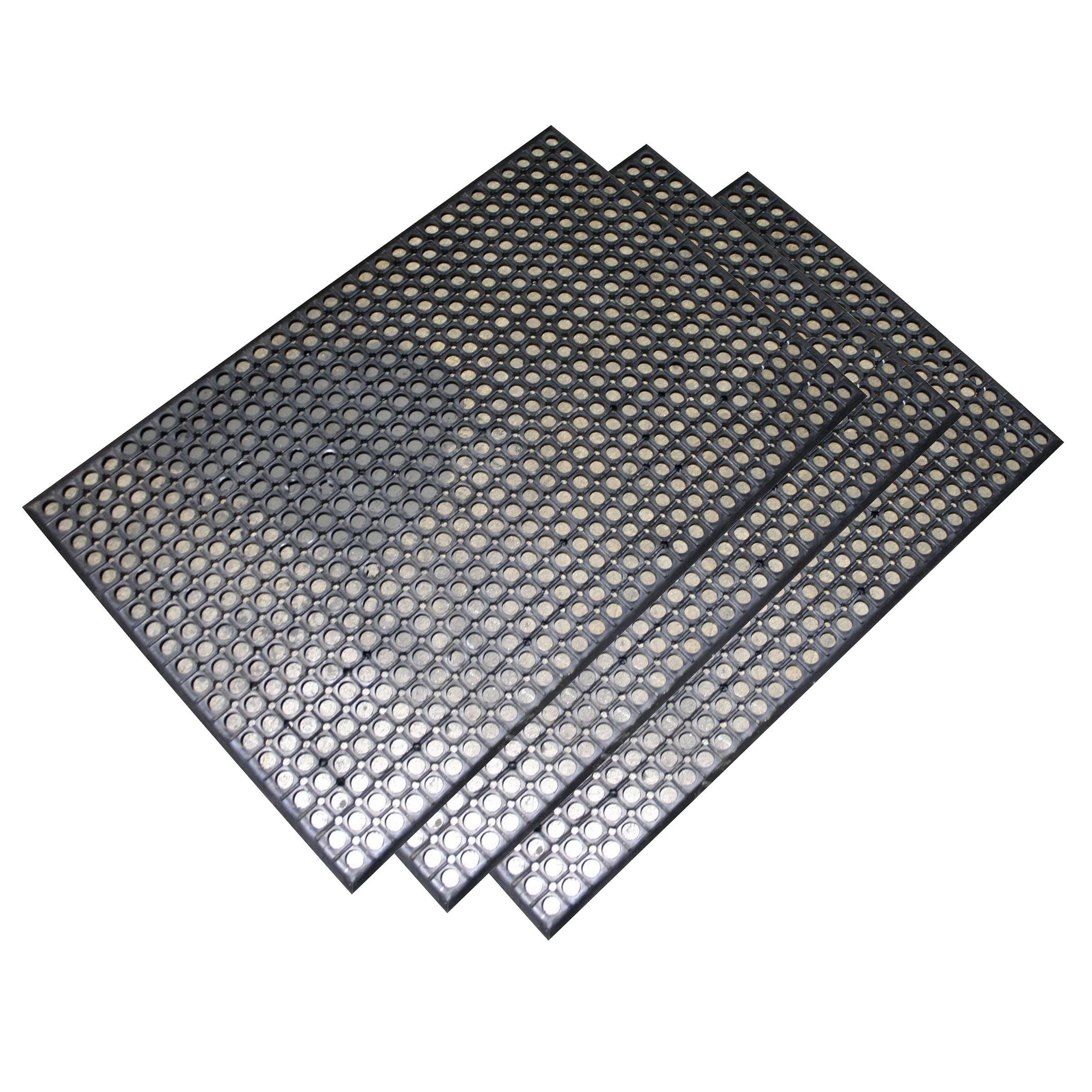 Buffalo Tools 2 x 3 Foot Industrial Rubber Floor Mat Set of 3