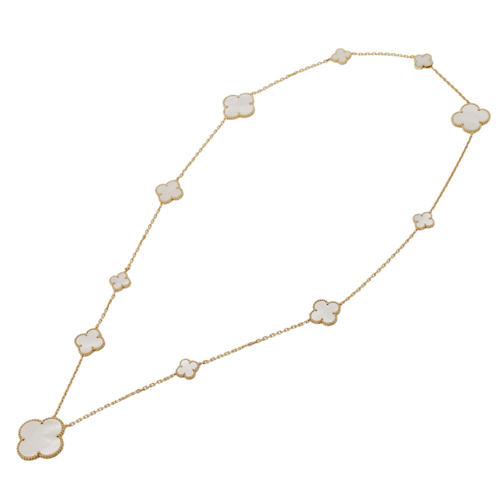 Van Cleef & Arpels Magic Alhambra Necklace 11 Motifs 18K Yellow Gold Mother of Pearl VCARD79500