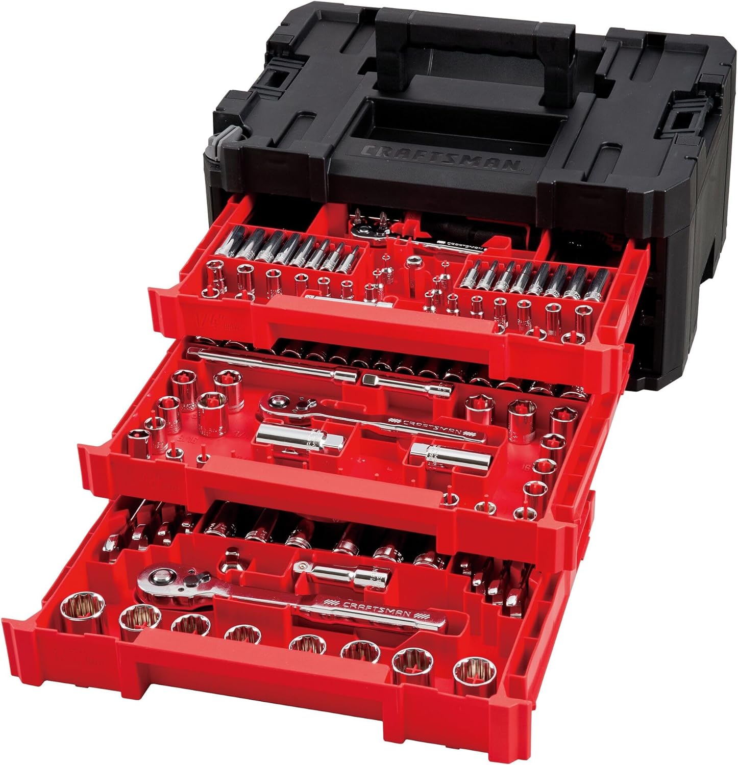 262-Piece Mechanic Tool Set, Master Socket Set with 3-Drawer VERSASTACK Tool Box, SAE/Metric Set (CMMT45309)