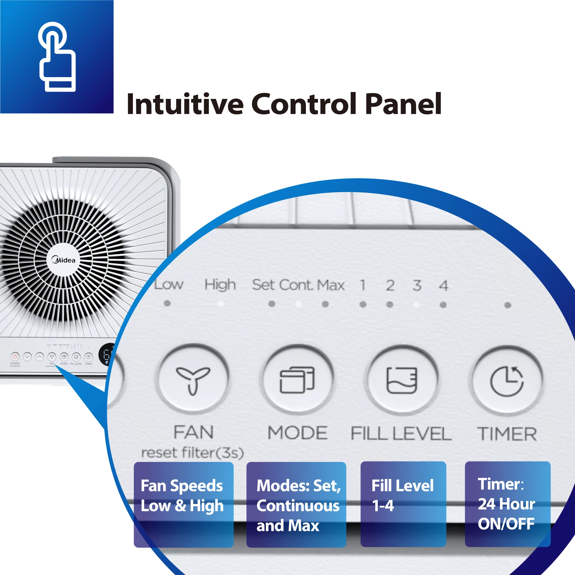 Midea Cube 20-Pint Smart WiFi Dehumidifier， Coverage up to 2，000 sq. ft.