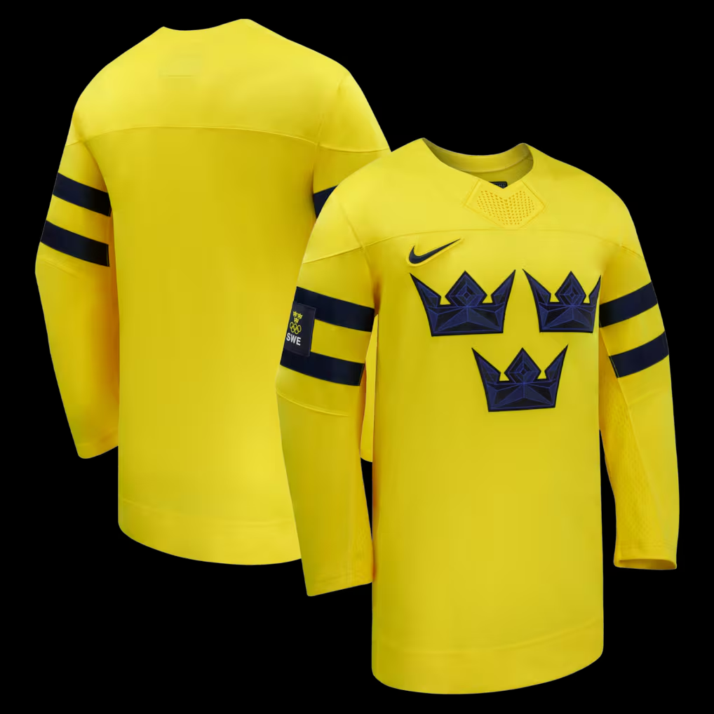 Men's Sweden Hockey Yellow 2026 Winter Olympics Blank Jersey