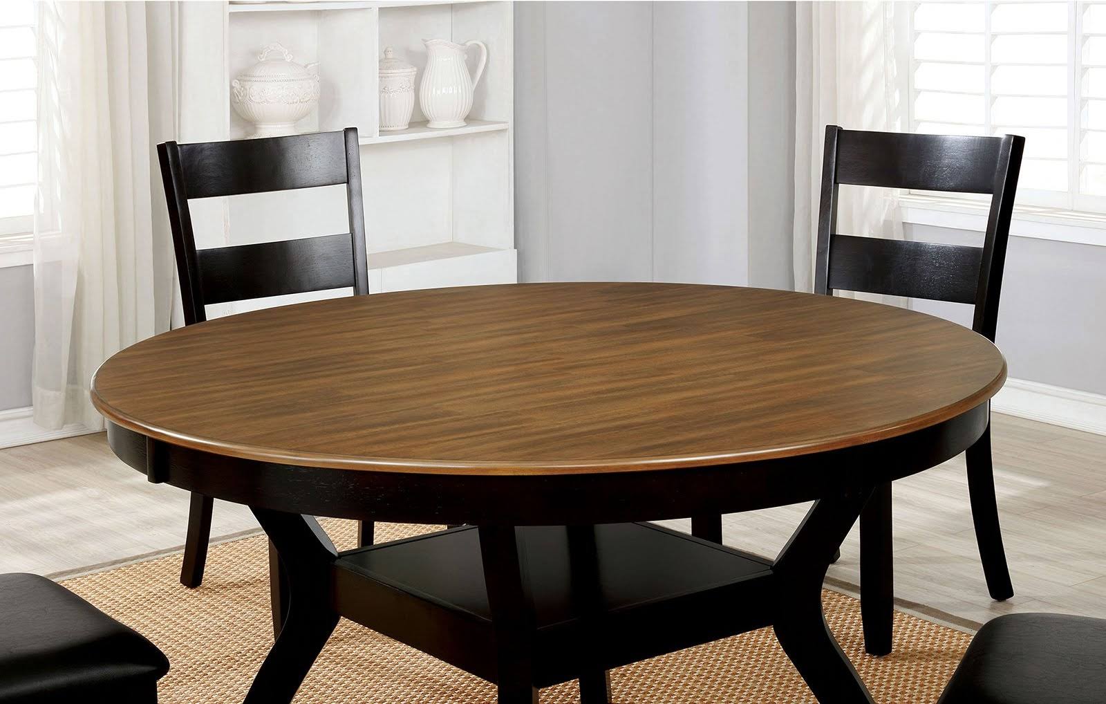 Furniture of America Juniper Dark Brown Oak Round Table
