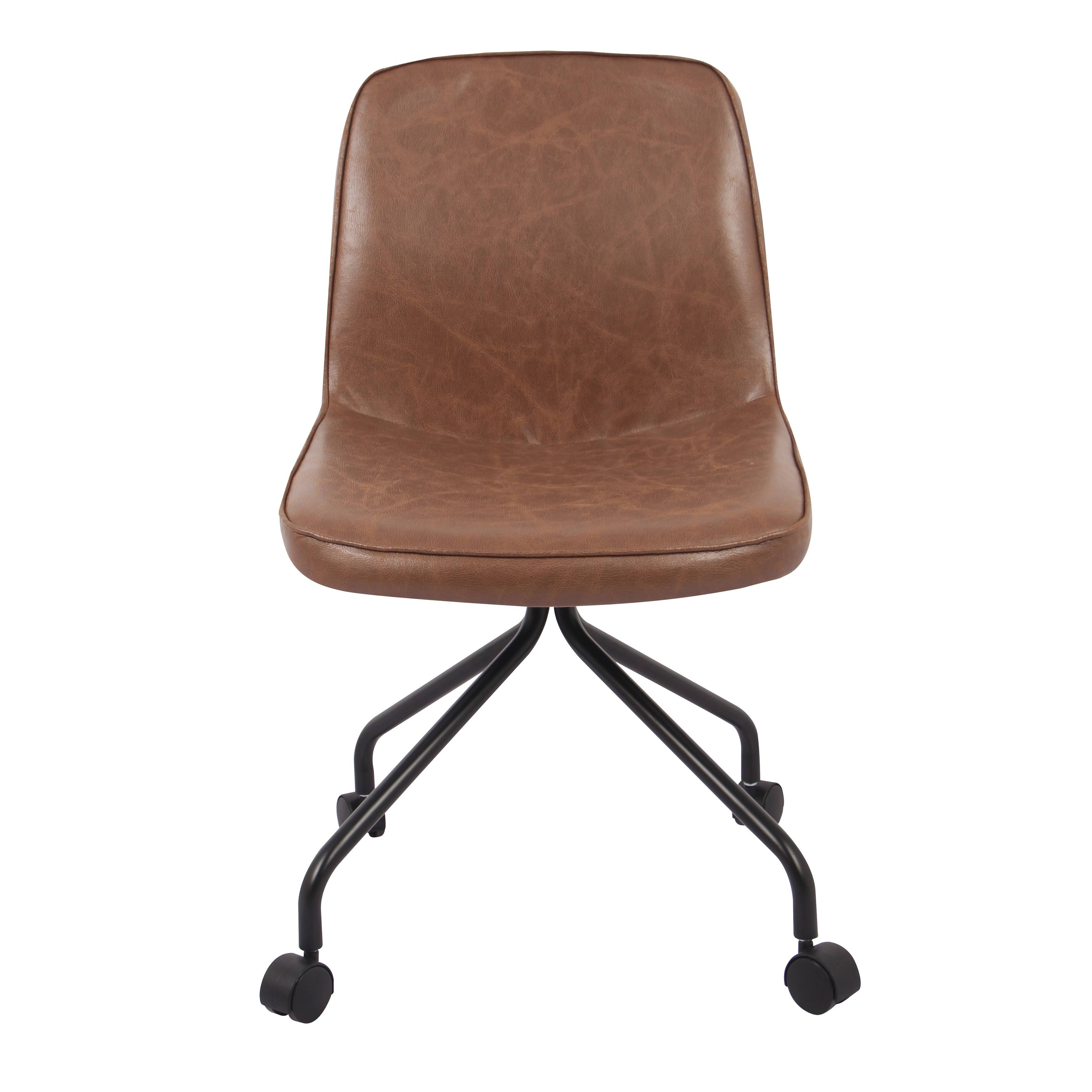 WOVENBYRD Modern Armless Rolling Home Office Chair - Brown