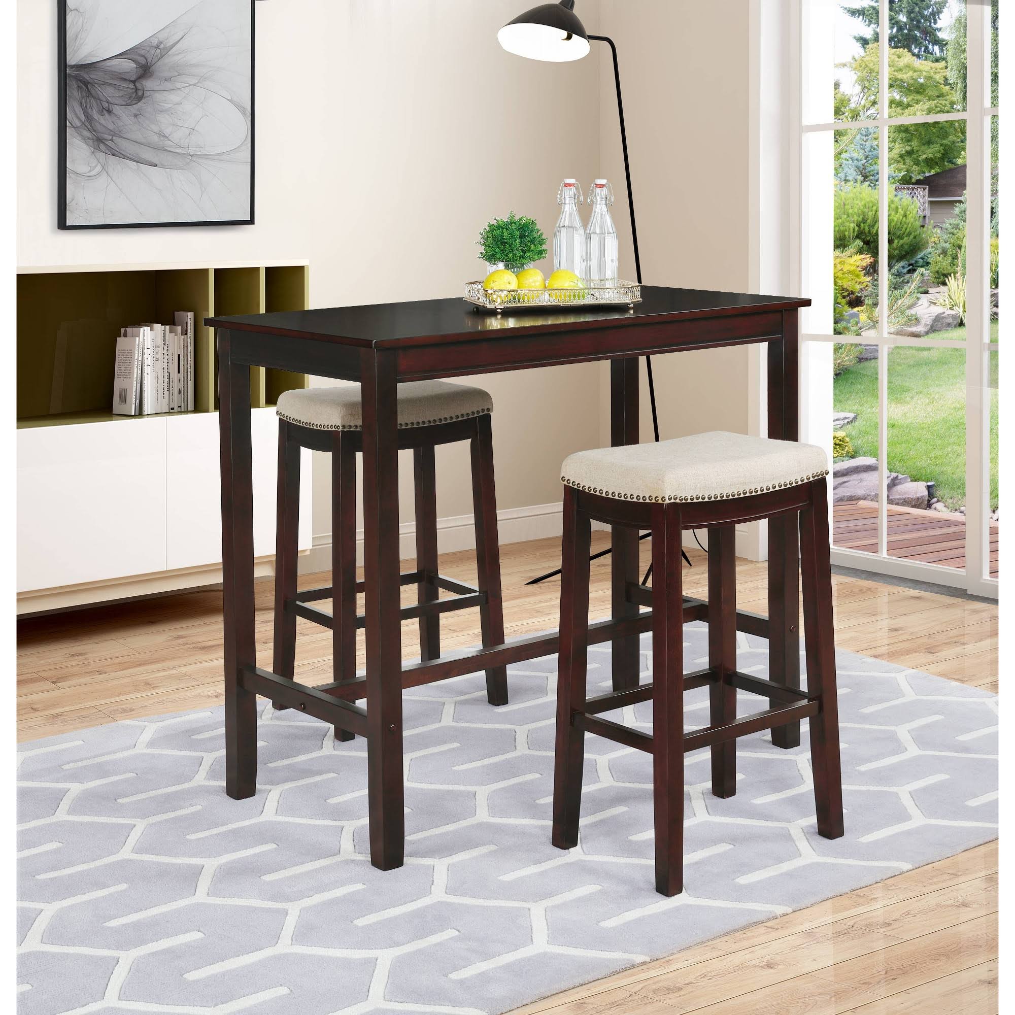 Linon Claridge Pub Bar Table, Brown