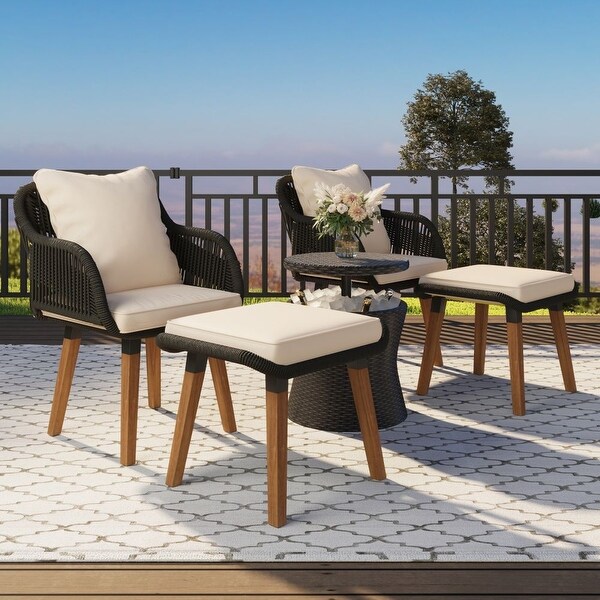 5 Pieces Patio Furniture Chair Sets,Patio Conversation Set