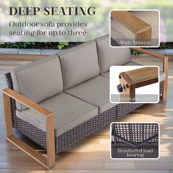 Patio Sofa Wicker High Back Sofa