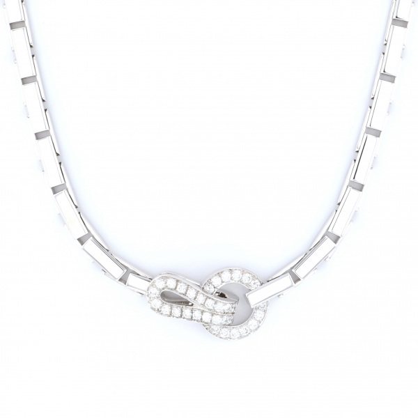Cartier Agraf Necklace 18K White Gold Diamond