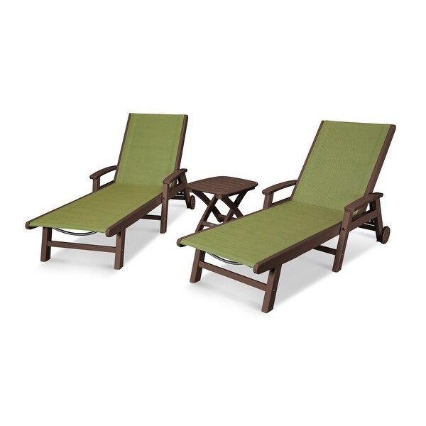 POLYWOOD Coastal 3piece Wheeled Chaise Set