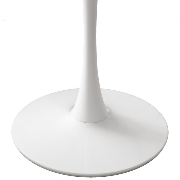 32 in. Round Dining Table with Printed White Marble Table Top