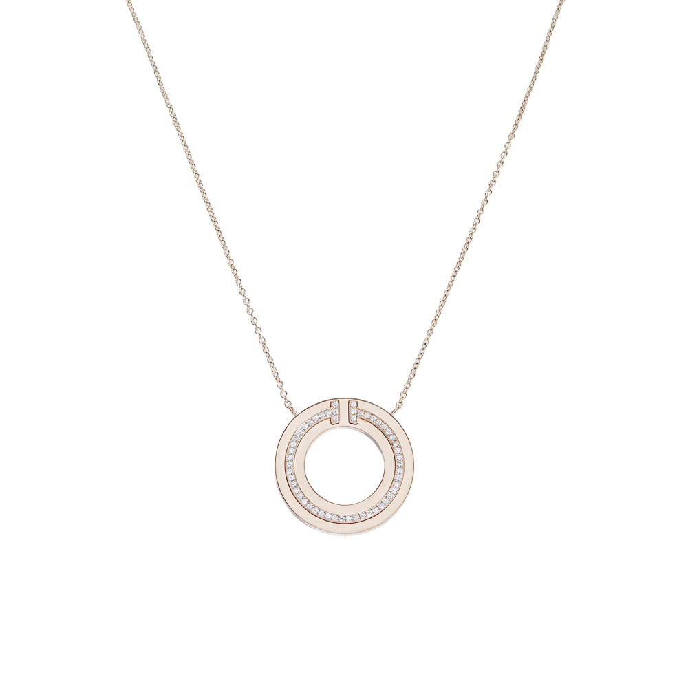 Tiffany & Co. Tiffany T Necklace 18K Rose Gold Diamond