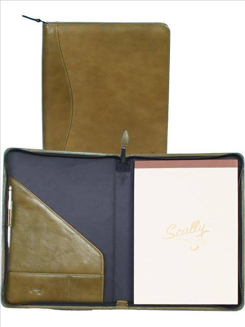 Scully Italian Leather Zip Letter Pad Walnut 5012Z-06-29-F
