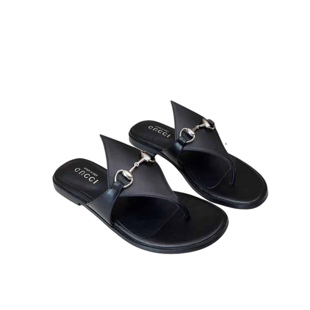Gucci Women’S Thong Sandal With Horsebit Black
