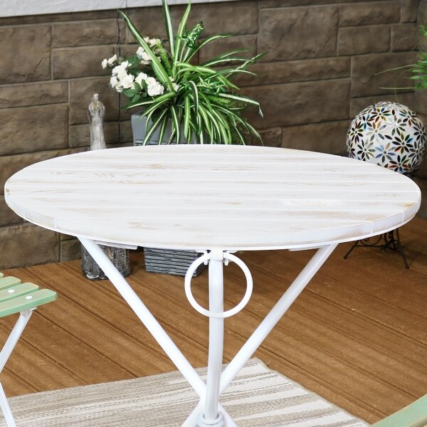 French Country European Chestnut White Bistro Table