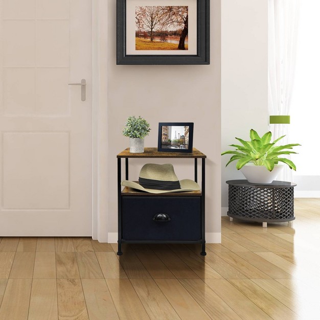 Sorbus Drawer Nightstand Shelf For Bedroom Brown