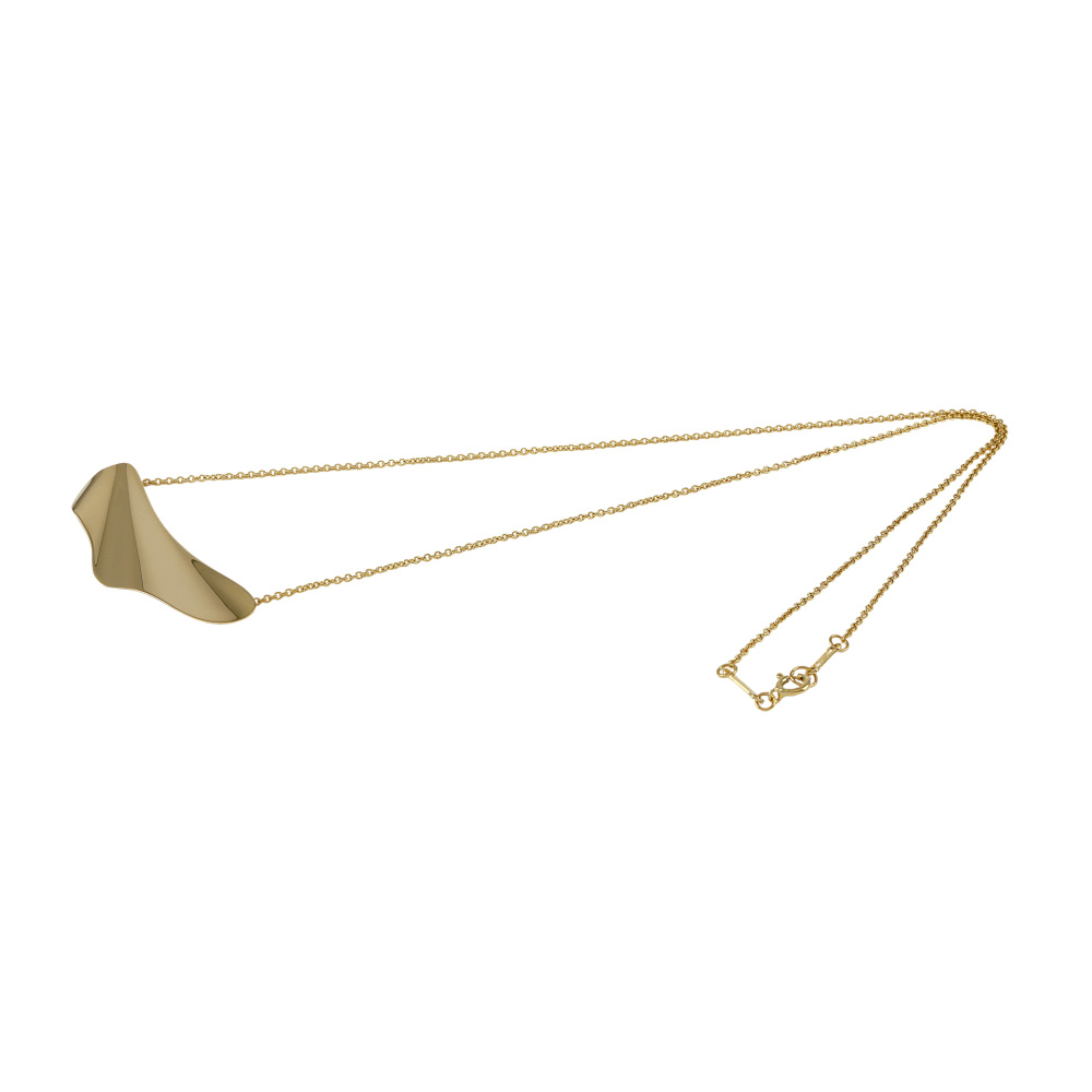 Tiffany & Co. Elsa Peretti Feather Motif Necklace 18K Yellow Gold