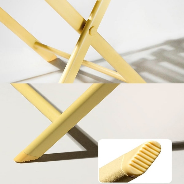 3Piece Patio Bistro Set of Foldable Round Table and Chairs,Yellow