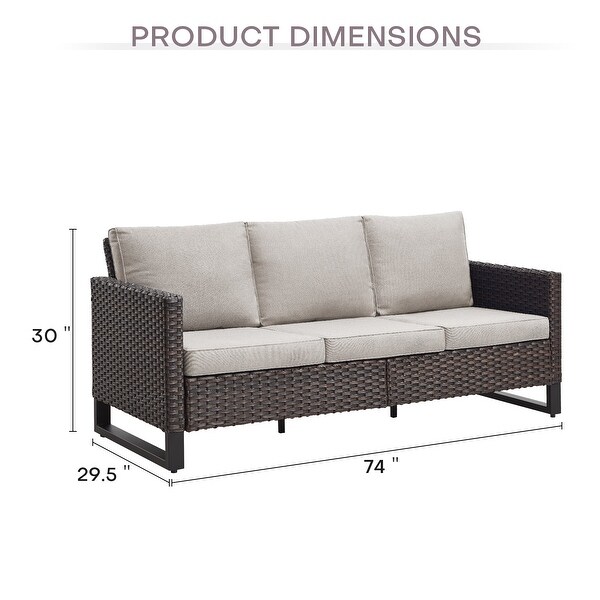PE Wicker Sofa Rocking Chair Ottoman Set of 9