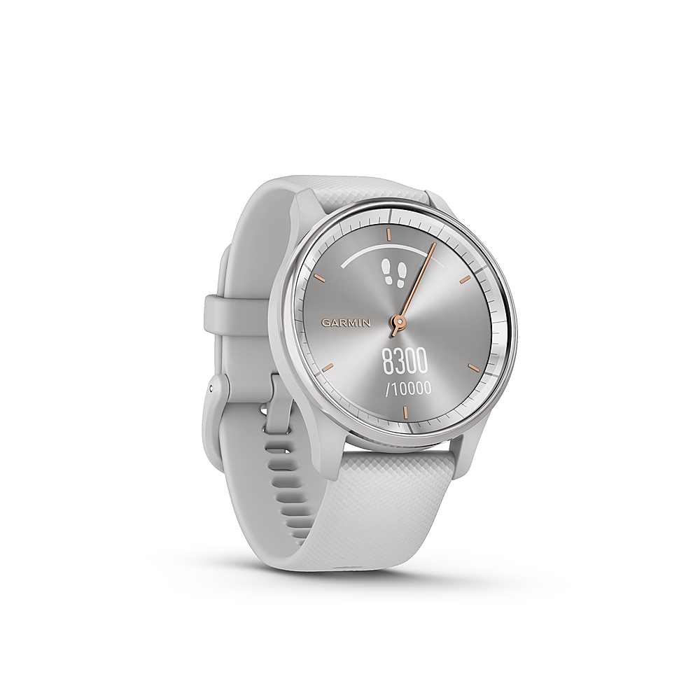 Garmin - vívomove Trend Hybrid Smartwatch 40 mm Fiber-Reinforced Polymer - Silver Stainless Steel