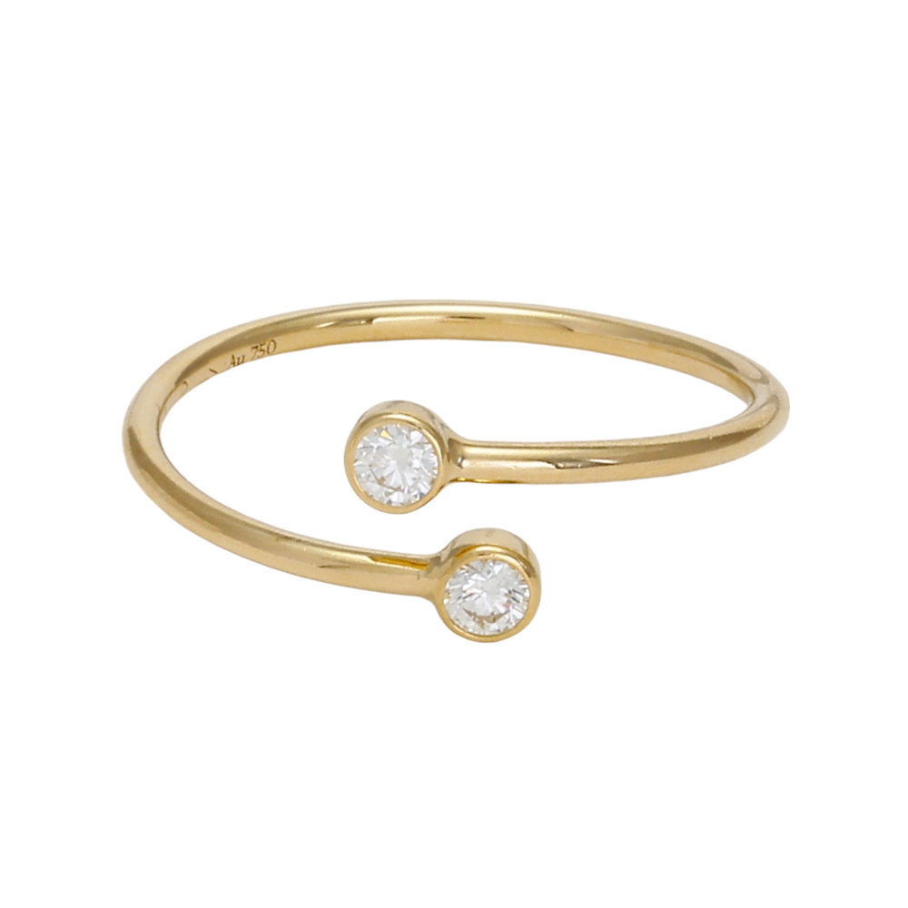 Tiffany & Co. Elsa Peretti Diamond Hoop Ring 18K Yellow Gold 60152537