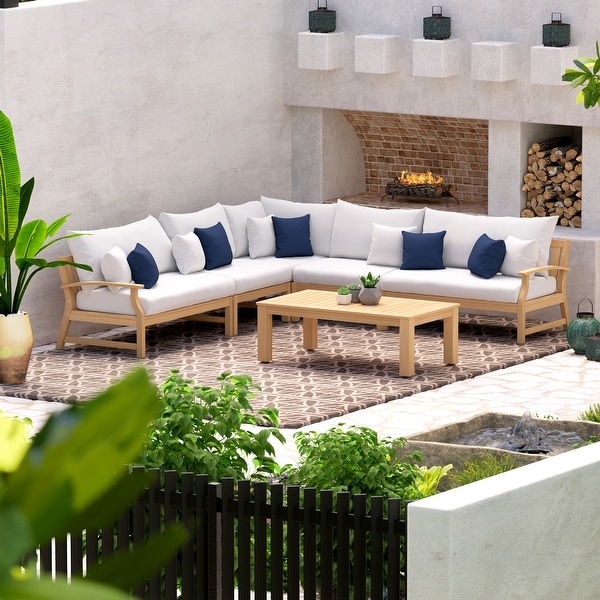Kooper 6 Piece Sunbrella Outdoor Patio Sectional with Table