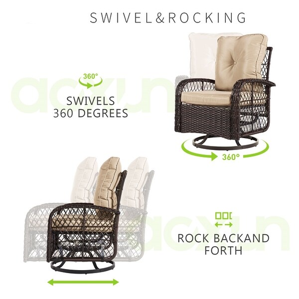 10 PCS Patio Furniture Set with Fire Pit Table