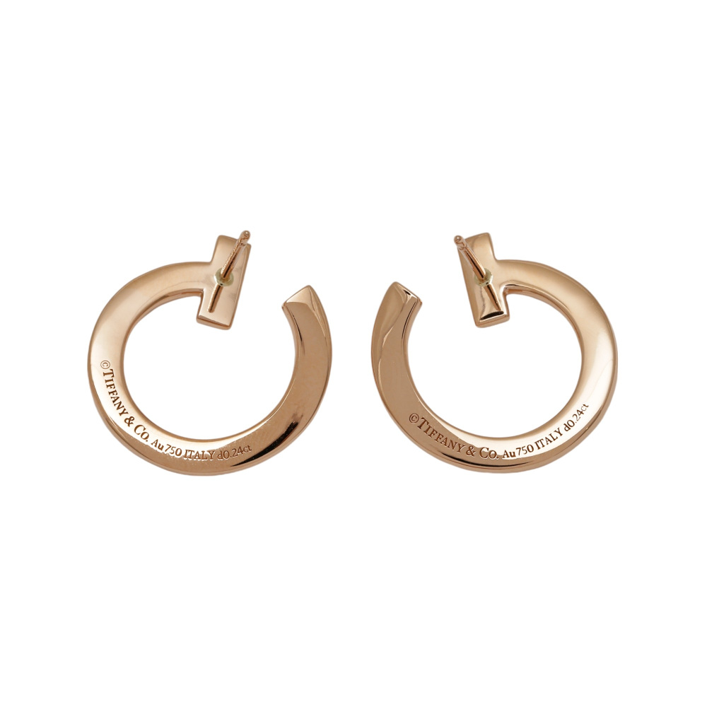 Tiffany & Co. Tiffany T One Open Hoop Earrings 18K Rose Gold 68408105