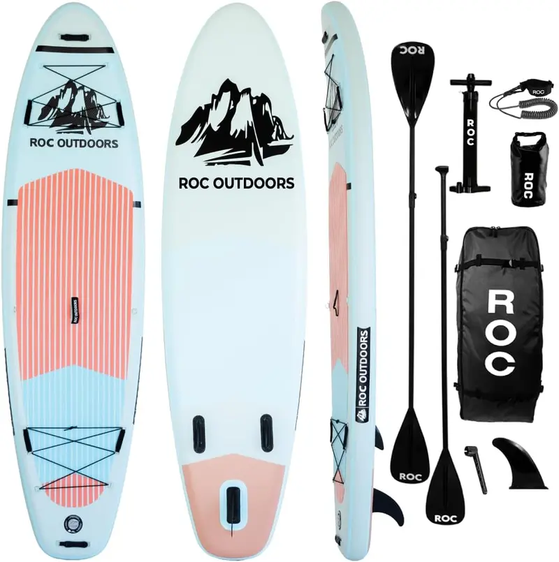 Roc All-in-One Inflatable SUP Kit – Includes Paddle, Pump, Fins & Carry Bag