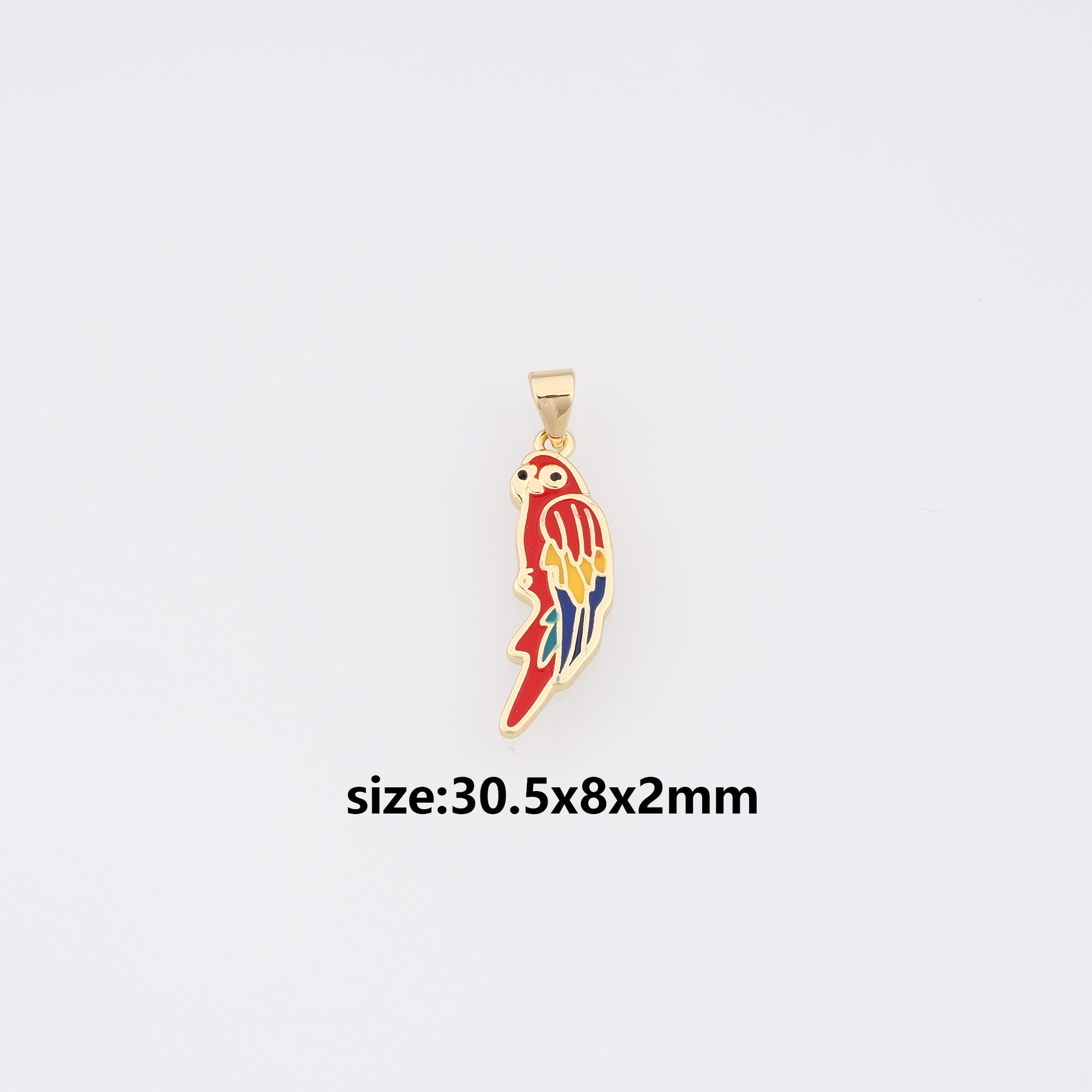 18K Gold Filled Bird Pendant,Enamel Bird Charm Earrings Necklace for DIY Jewelry Making Supply