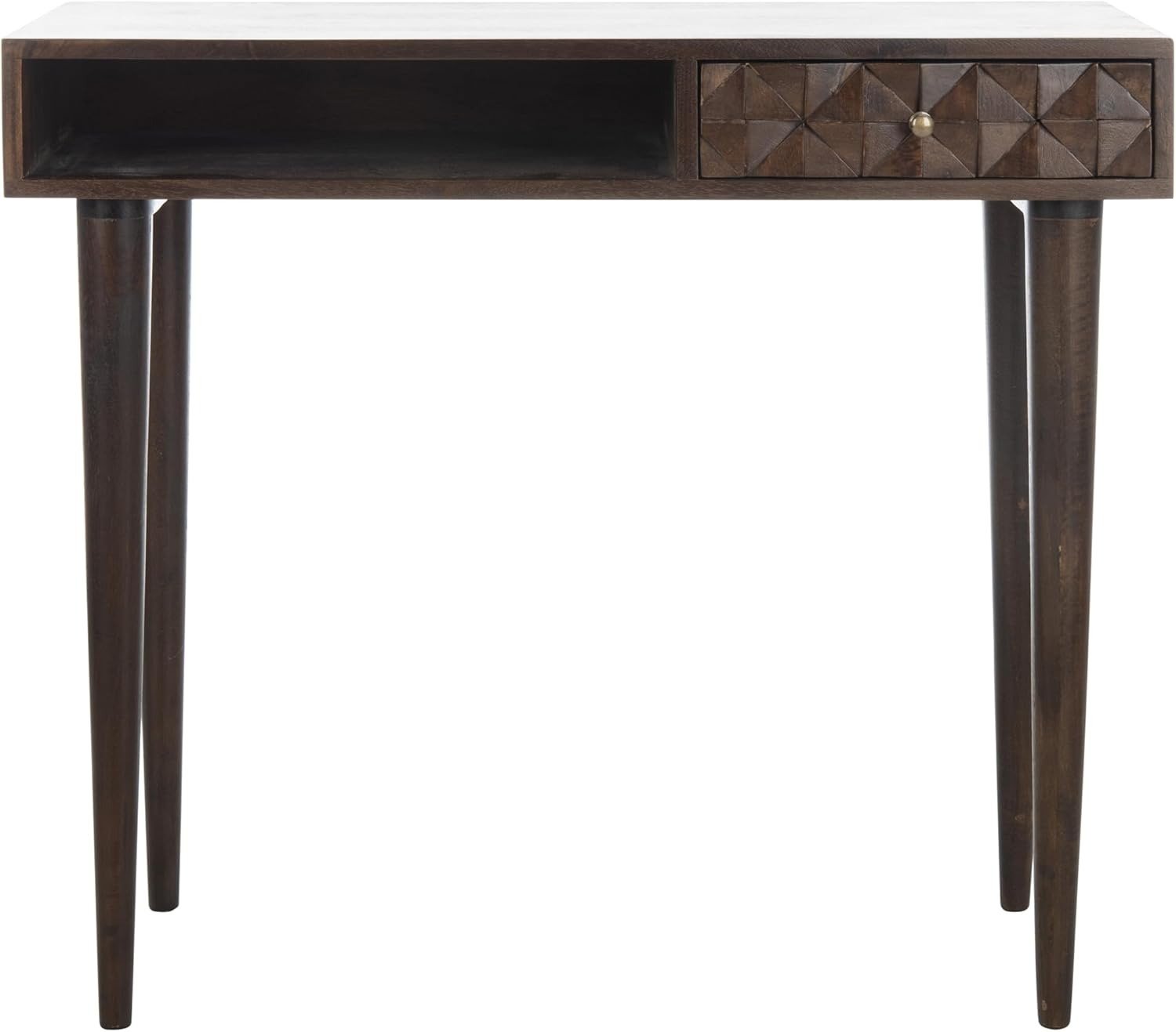 Home Office Modern Walnut Brown 1-drawer Desk