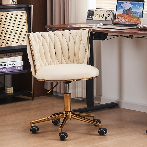 Office Desk Chair,Upholstered Home Office Desk Chairs with Adjustable Swivel Wheels