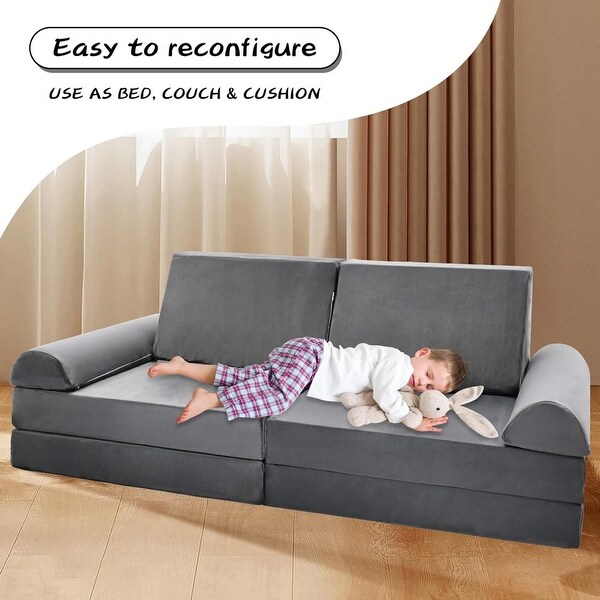 DoCred Kids Couch Play Set Modular Convertible Sofa Creative Kids Sofa