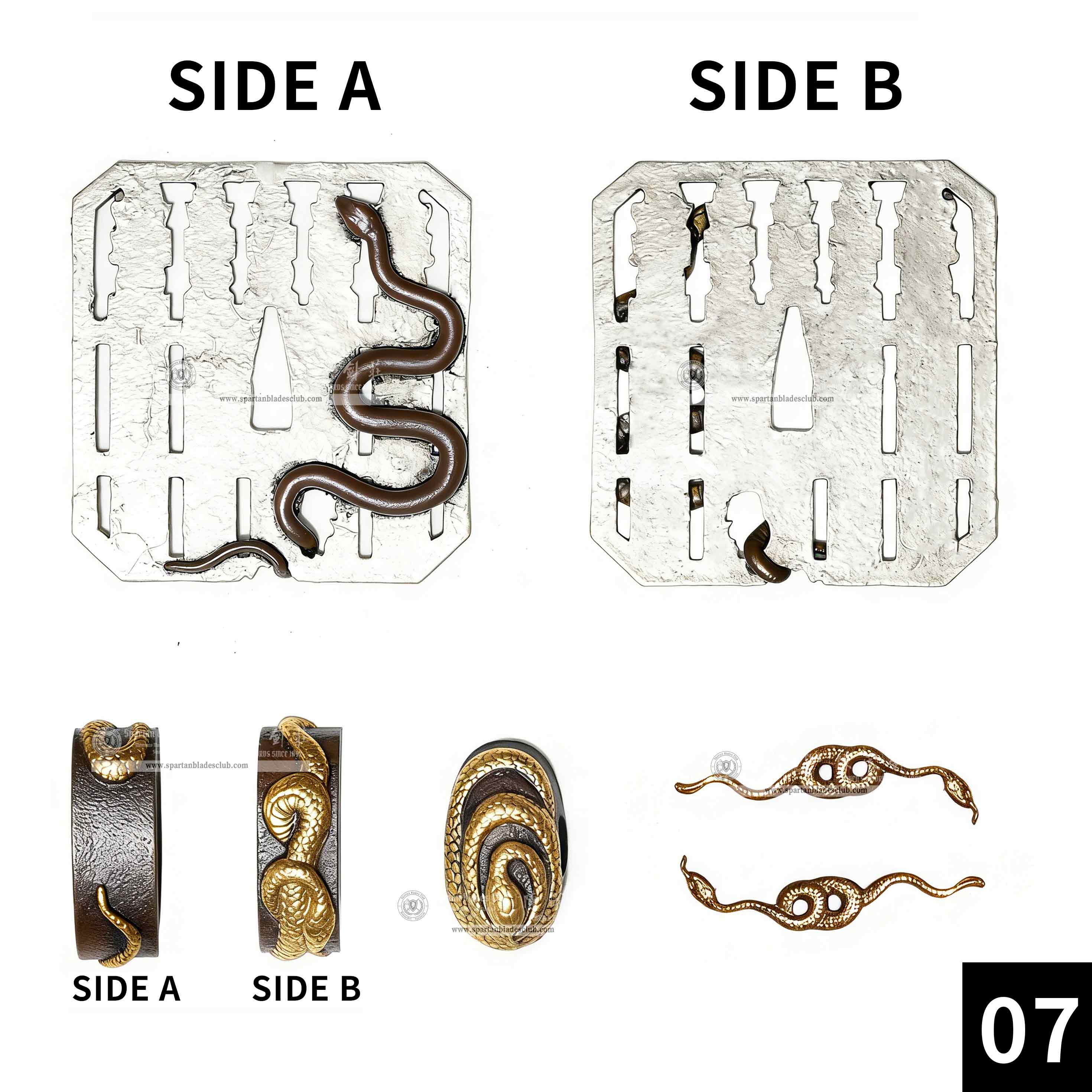 Custom Your Katana | Snake | Complete Set Fittings (Brass Gilded) | Spartan Blades Club | CHEN'S SWORDS 1892 - Spartan Blades Club - 陳氏劍莊1892