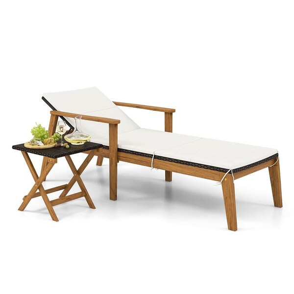 Costway 2/4 PCS Outdoor Chaise Lounge Chair Set with Armrests and