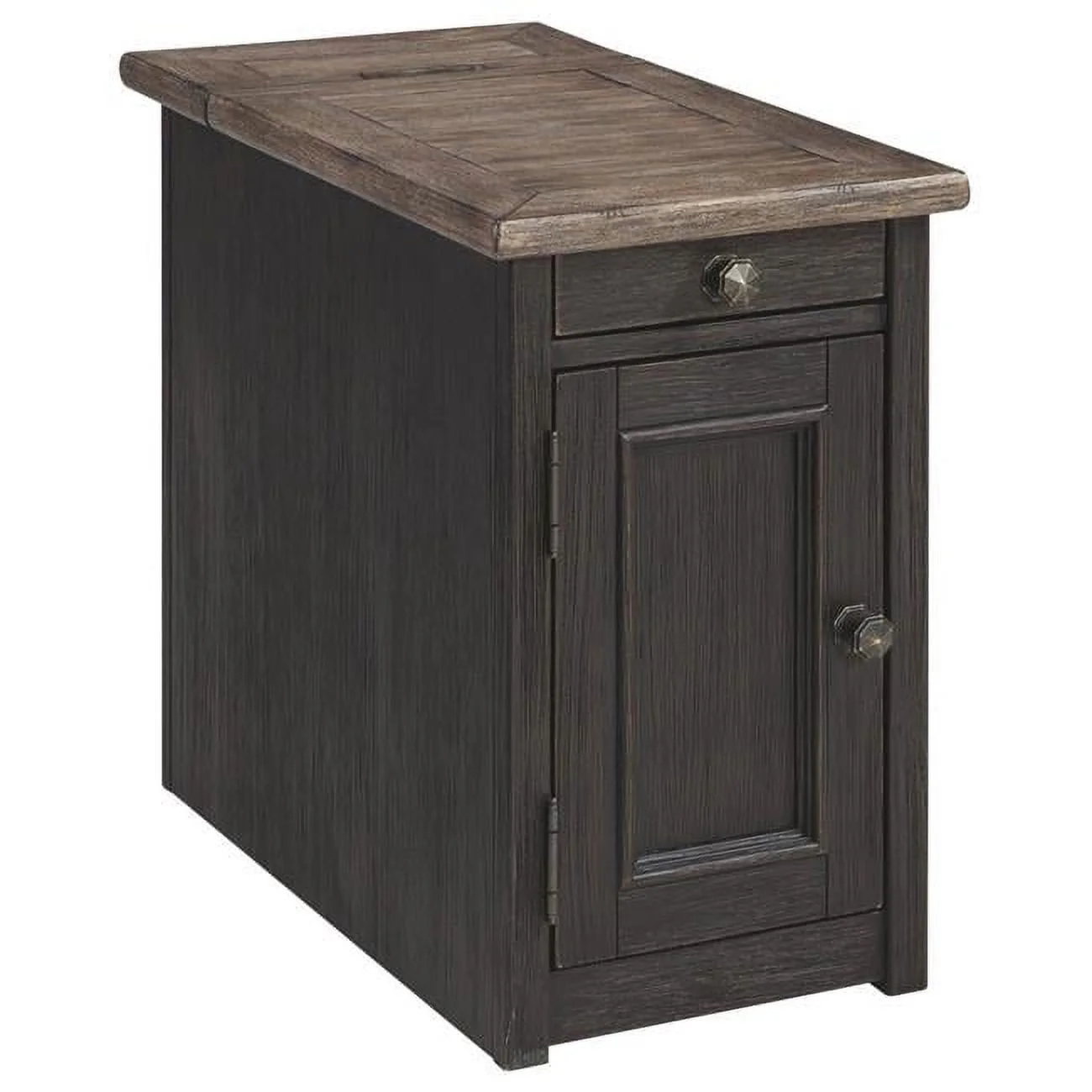 Benjara BM207217 Wooden End Table with 2 USB Charging Ports, Brown