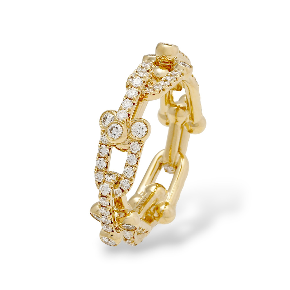 Tiffany & Co. Hardware Ring 18K Yellow Gold Diamond 72670140