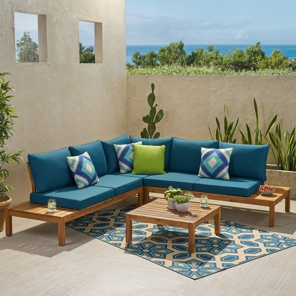 Arlington 5seat Acacia Sectional Sofa Set by Christopher Knight Home