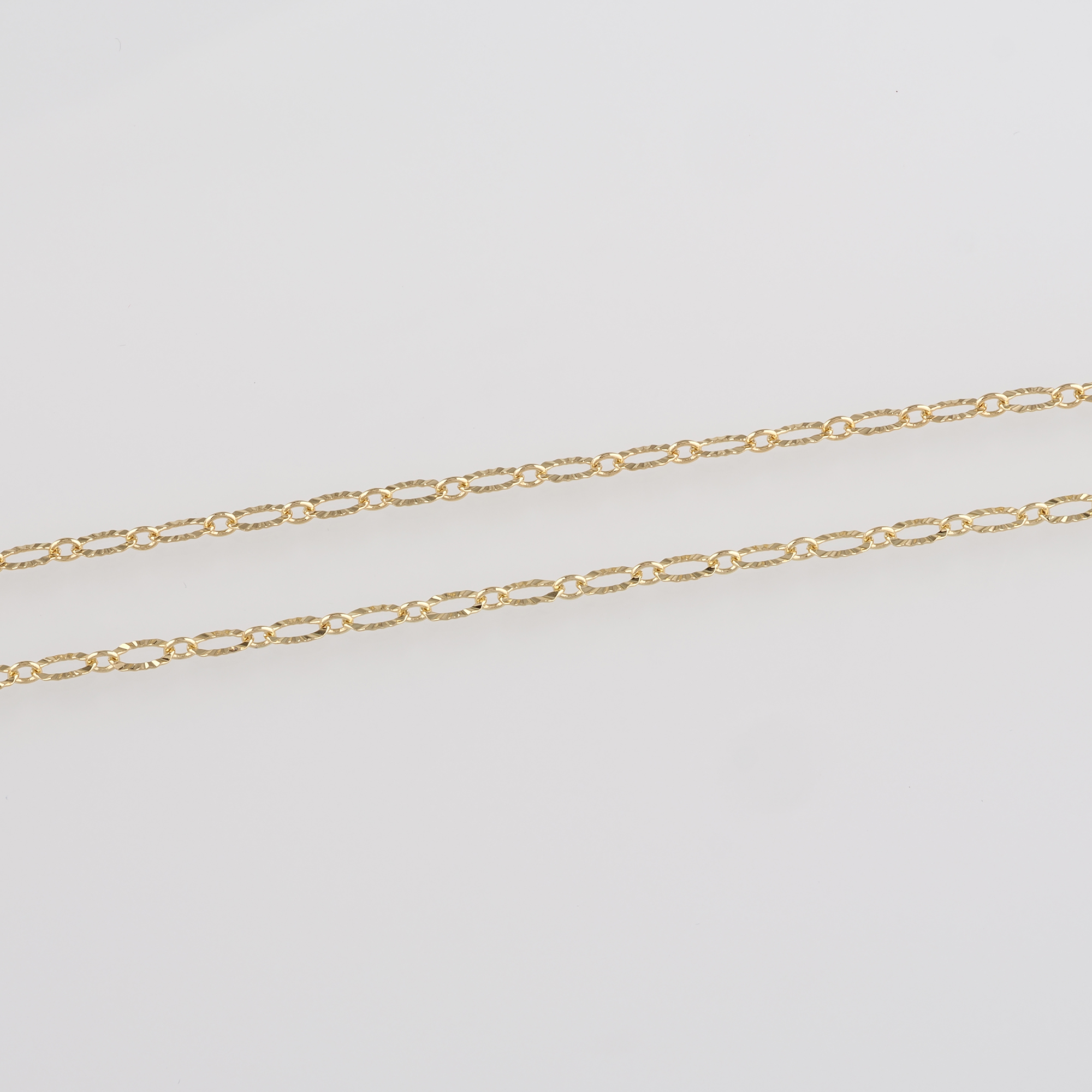18K Gold Filled Paper Clip Chain Necklace,Dainty Link Chain,Gold Texture Chain Necklace for DIY Jewelry Making Supply
