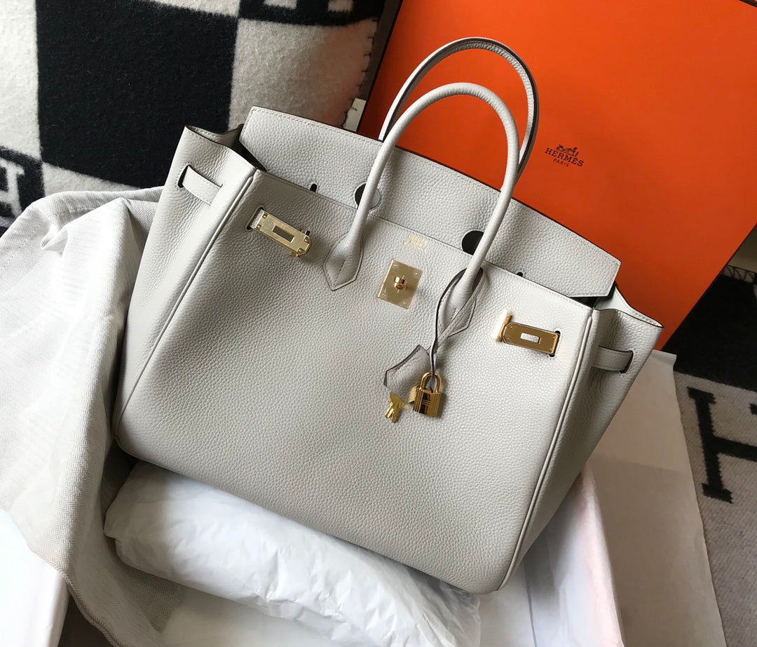 Hermes Birkin 35Cm Bag Cream Togo Gold Hardware