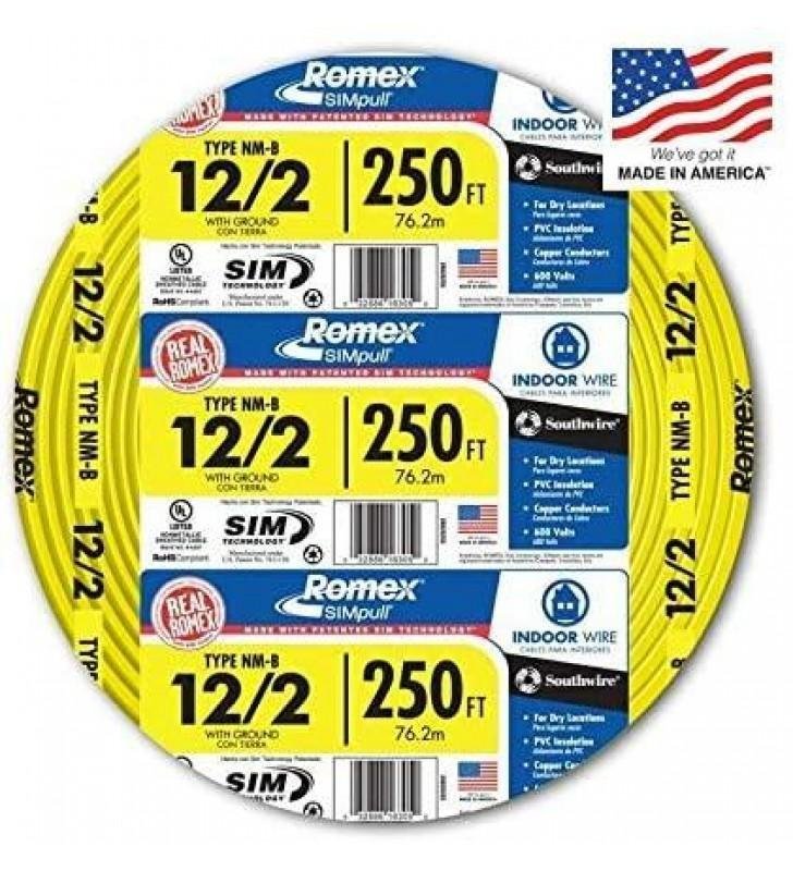 romex-simpull-250′ 12-2 Non-Metallic Cable Electrical Wire NM-B copper