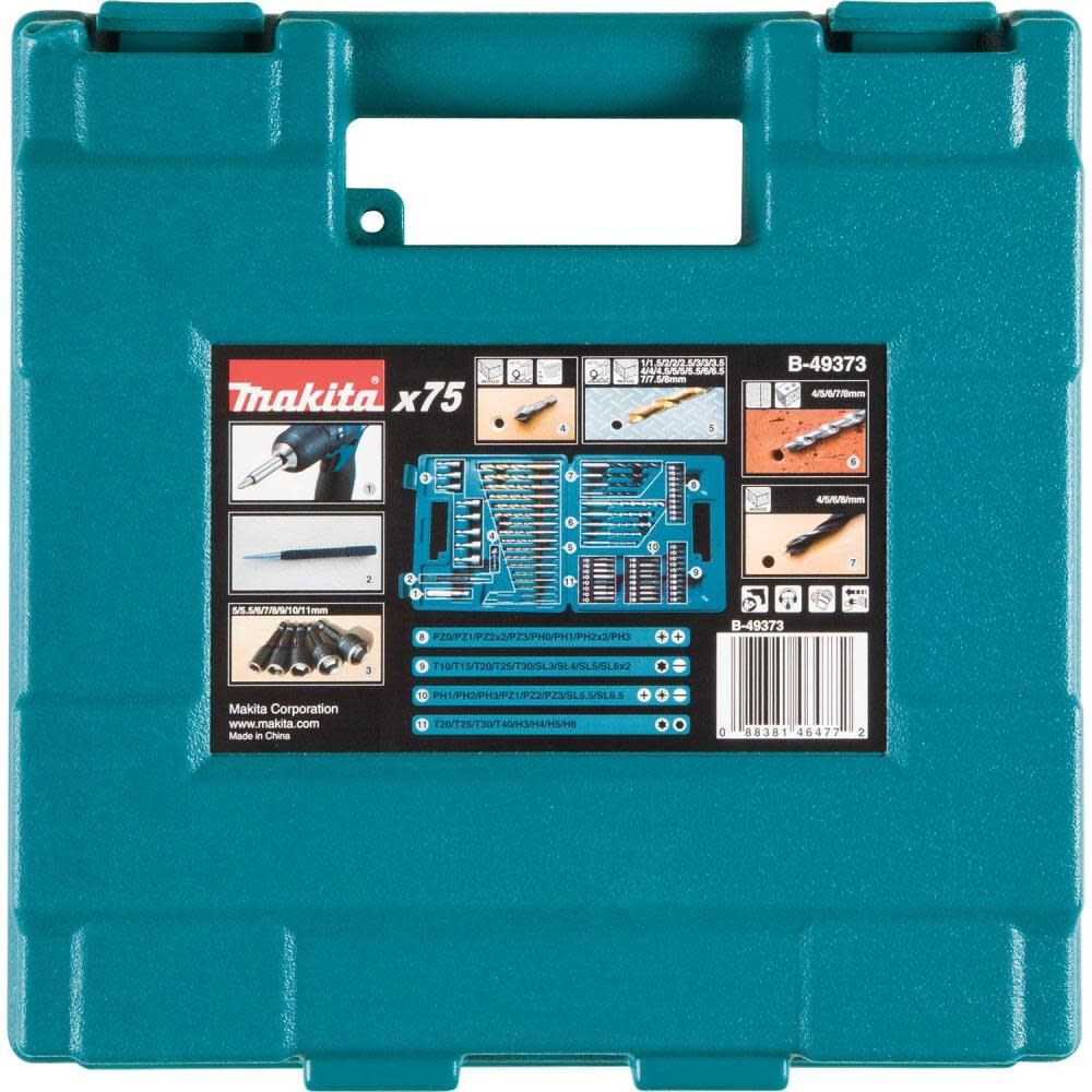Makita Metric Drill & Screw Bit Set 75pc B-49373